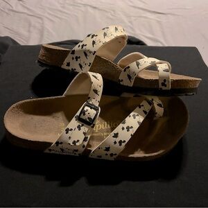 RARE Birkenstock Papillio Mayari white with black birds 39 R NEW!